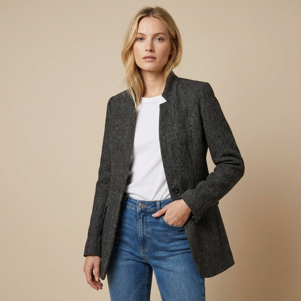 Open front medium length winter trench coat